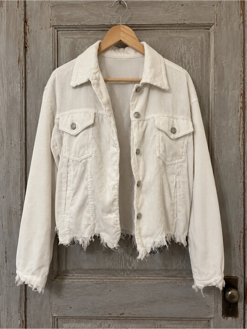 Zenana White Corduroy Jacket